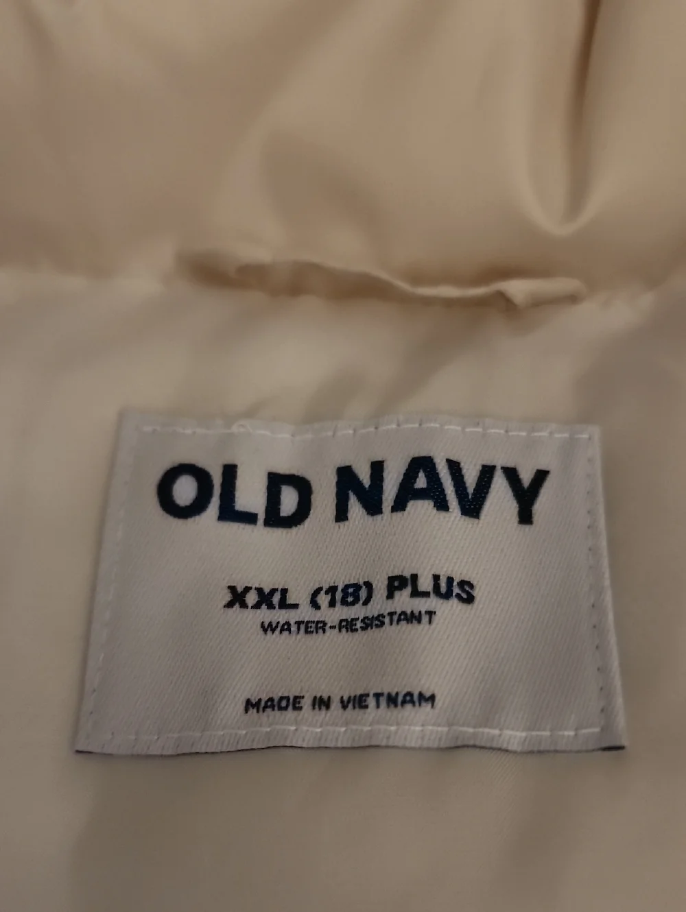 Old Navy Off White Water-Resistant Puffer Vest Girls Size XXL Plus (NWT)